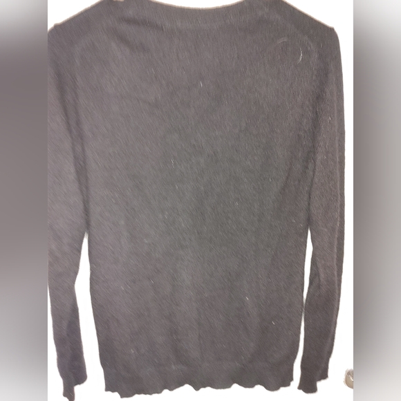Black V Neck Cashmere Sweater Sz.Med. - Picture 5 of 7